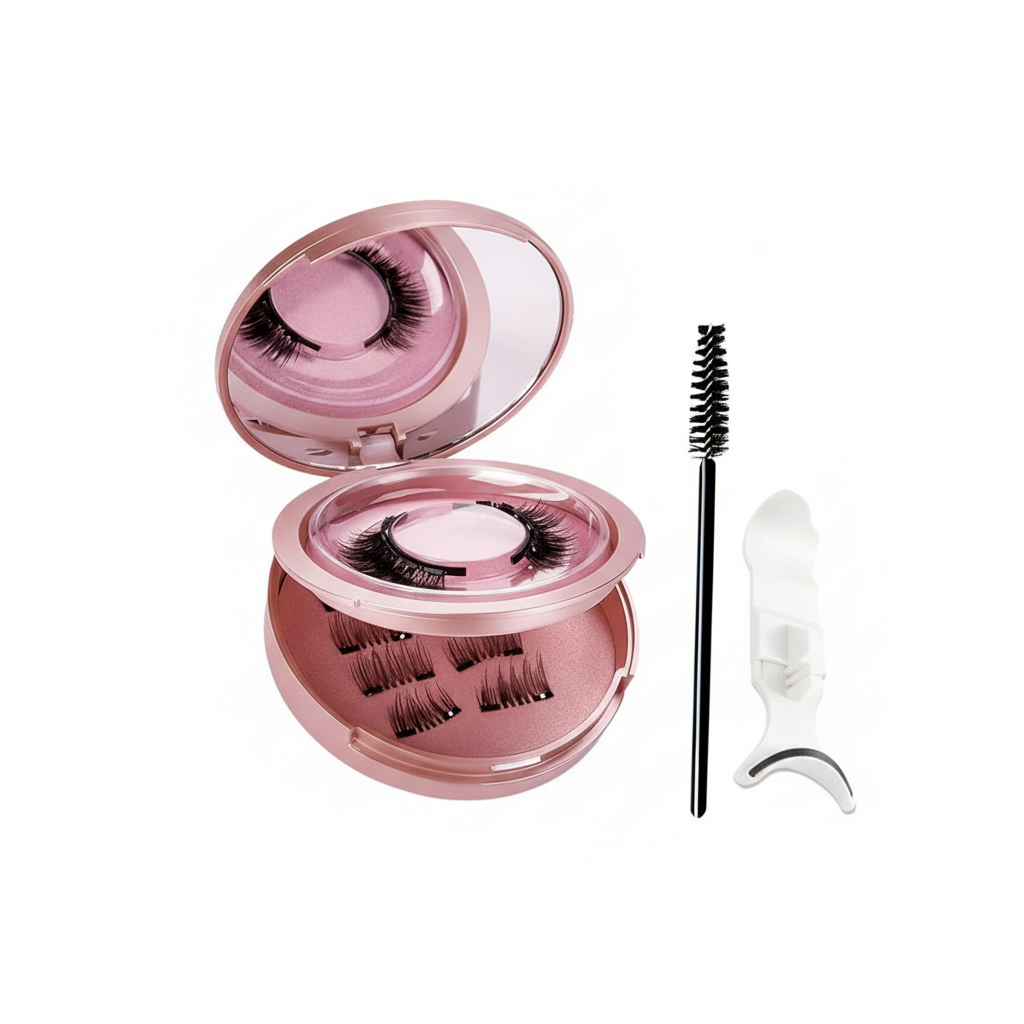 2 Pairs Magnetic Eyelashes - No Glue Needed, Natural 3D Effect, Waterproof & Reusable False Lashes (Easy Application)