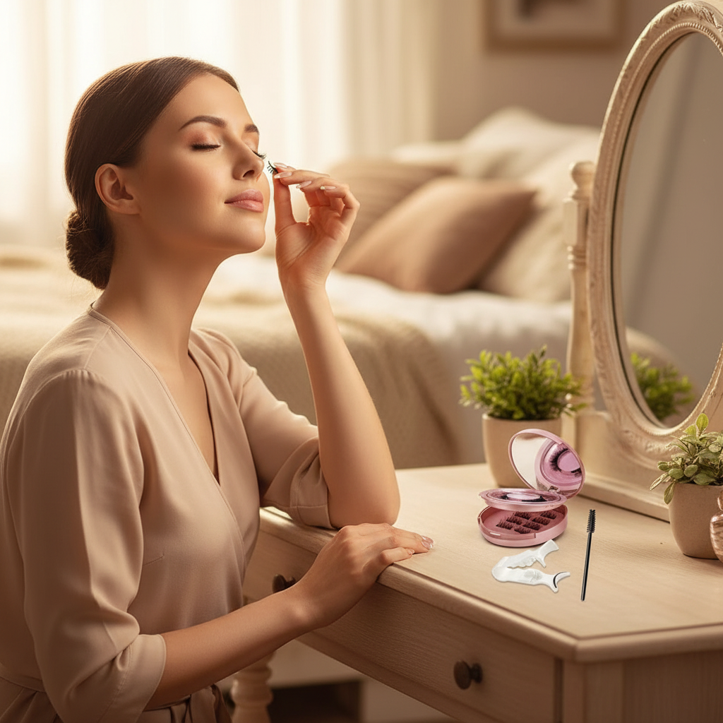 2 Pairs Magnetic Eyelashes - No Glue Needed, Natural 3D Effect, Waterproof & Reusable False Lashes (Easy Application)